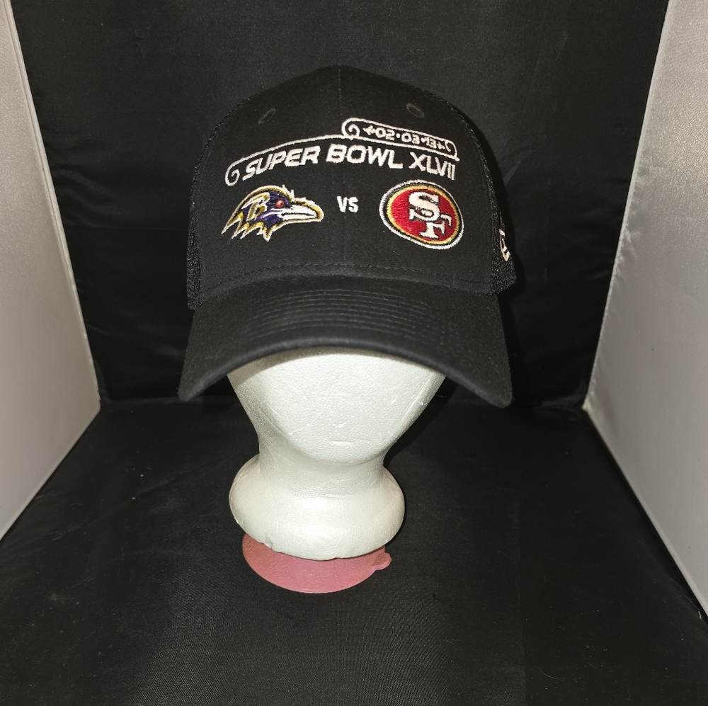 EUC Ravens vs 49ers Superbowl  XLVII Cap New Era 39Thirty Sz M/L NFL  Football